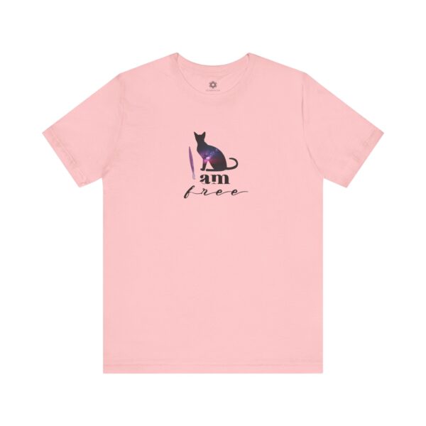 I Am Free Tee, Cosmic Cat, Bold Spirit, Unisex Affirmation Shirt for Dreamers & Rebels - Image 9