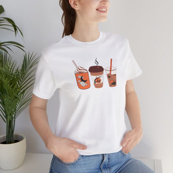 Coffee Cups T-Shirt, Cute Unisex Tee for Coffee Lovers, Fall Girls & Brew Babes ☕🍁 - Image 4