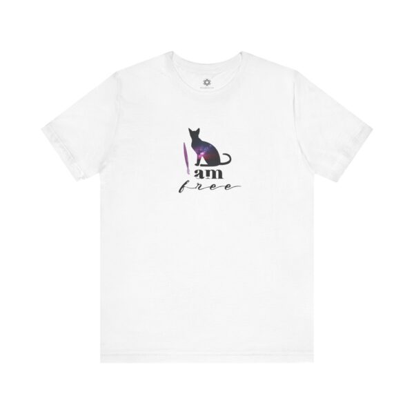 I Am Free Tee, Cosmic Cat, Bold Spirit, Unisex Affirmation Shirt for Dreamers & Rebels