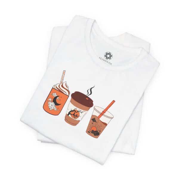 Coffee Cups T-Shirt, Cute Unisex Tee for Coffee Lovers, Fall Girls & Brew Babes ☕🍁 - Image 2