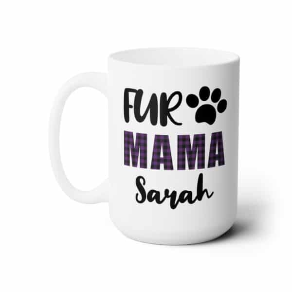 Fur Mama Custom Mug – Personalized Pet Portrait Gift for Dog & Cat Lovers