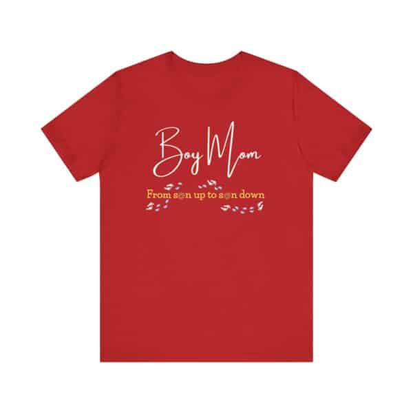 Boy Mom T-Shirt – “From Son Up to Son Down” Cute Baby Footprint Graphic, Gift for Moms of Boys - Image 11