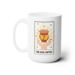 The Iced Coffee Tarot Mug – Oracle of Caffeine, Funny Gift for Tarot Readers & Cold Brew Devotees