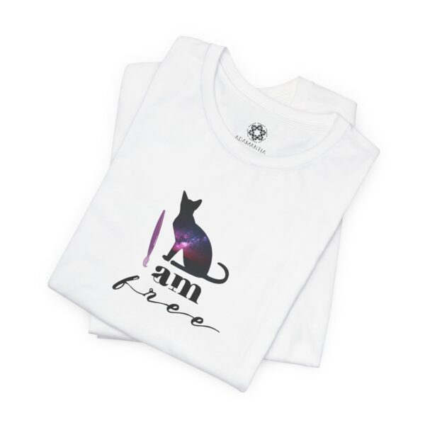 I Am Free Tee, Cosmic Cat, Bold Spirit, Unisex Affirmation Shirt for Dreamers & Rebels - Image 2