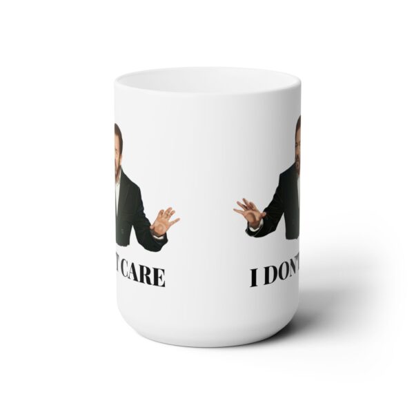 I Don’t Care Mug, Ricky Gervais Golden Globes Meme Coffee Cup - Image 3