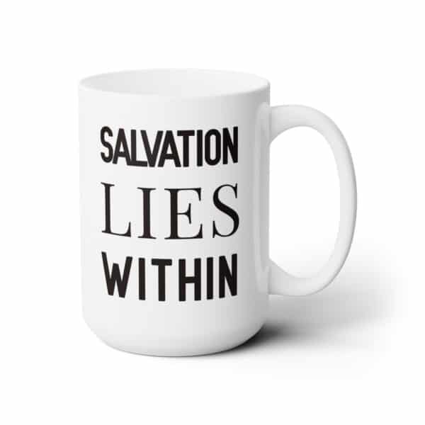 Salvation Lies Within Coffee Mug, Funny Mindfulness Gift for Yogis, Healers & Inner Peace Seekers ☕🧘‍♀️✨ - Image 3