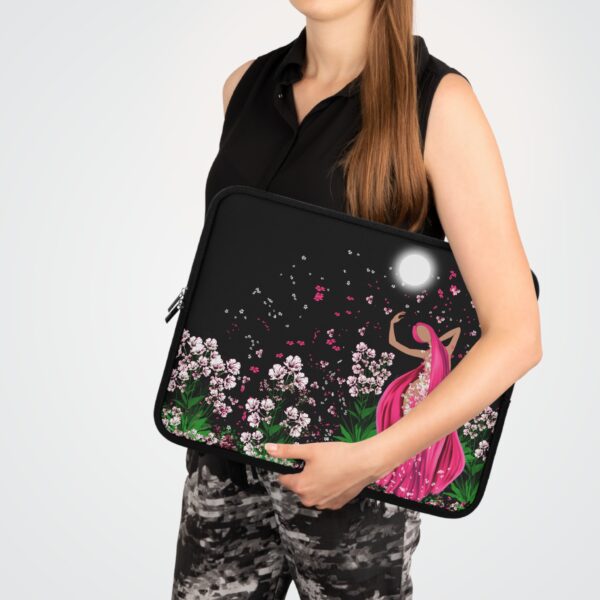 Full Moon Goddess Laptop Sleeve | Mystical Floral Art for Manifestation, Creative Flow - Image 6