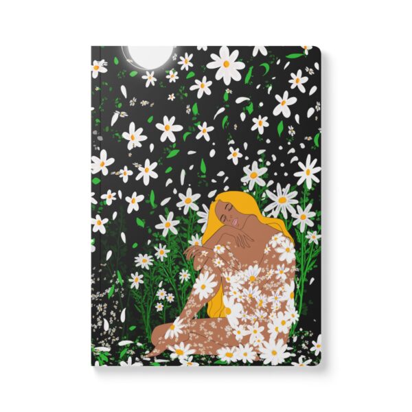 "Moonlit Daisy Goddess" Hardcover Journal | Intuitive Writing & Self-Love Reflection Notebook - Image 2