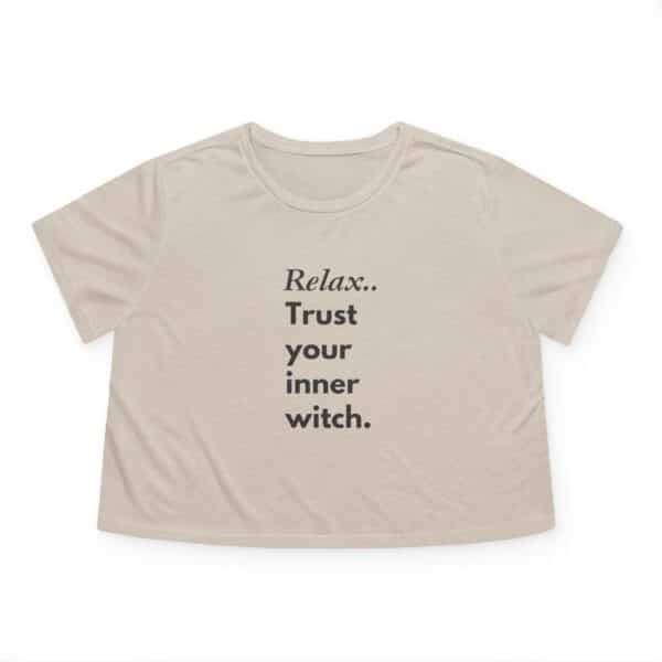 "Relax… Trust Your Inner Witch" Flowy Crop Tee - Mystical Feminine Empowerment Top - Image 5