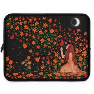 “Light Your Fire” Intention-Setting Laptop Sleeve - Illustrated Floral Protection for Creatives, Witches, Dreamers