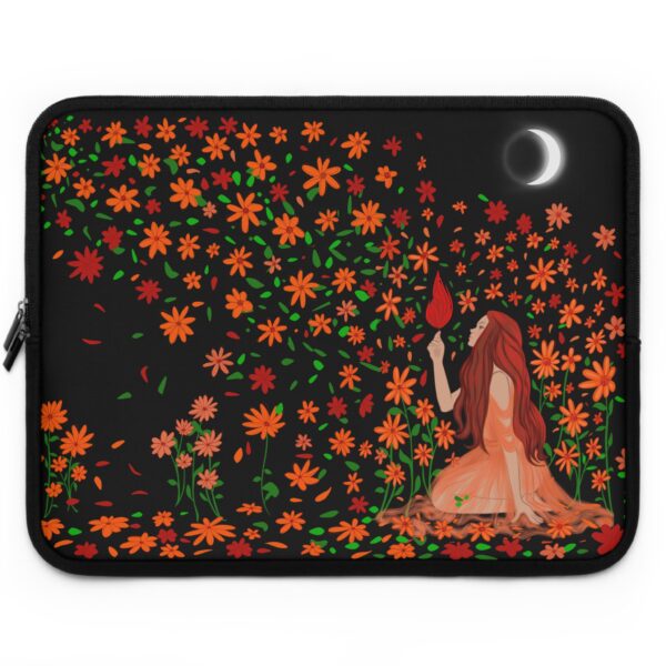 “Light Your Fire” Intention-Setting Laptop Sleeve - Illustrated Floral Protection for Creatives, Witches, Dreamers