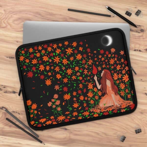 “Light Your Fire” Intention-Setting Laptop Sleeve - Illustrated Floral Protection for Creatives, Witches, Dreamers - Image 5