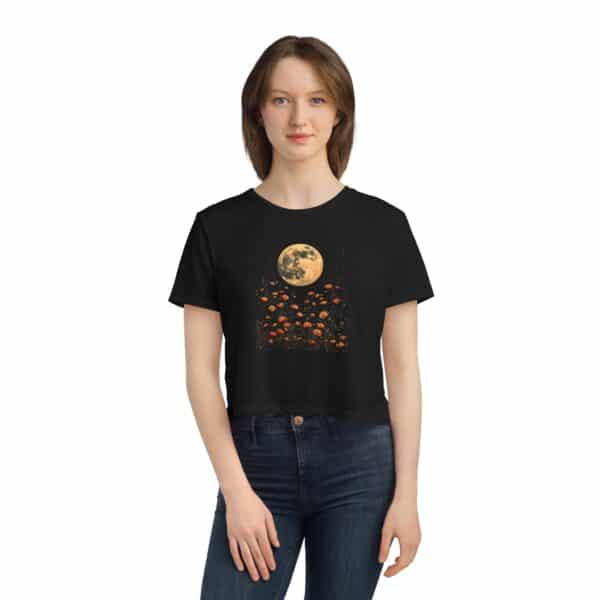 Full Moon & Wildflowers Flowy Crop Tee – Soft Witch Energy, All Day Comfort - Image 3