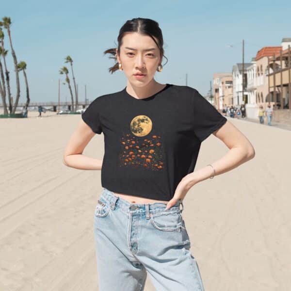 Full Moon & Wildflowers Flowy Crop Tee – Soft Witch Energy, All Day Comfort - Image 8