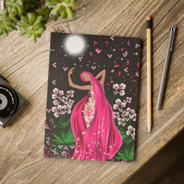"Full Moon Goddess in Bloom" Hardcover Journal - Intention-Setting and Manifestation Notebook for Mystic Creatives
